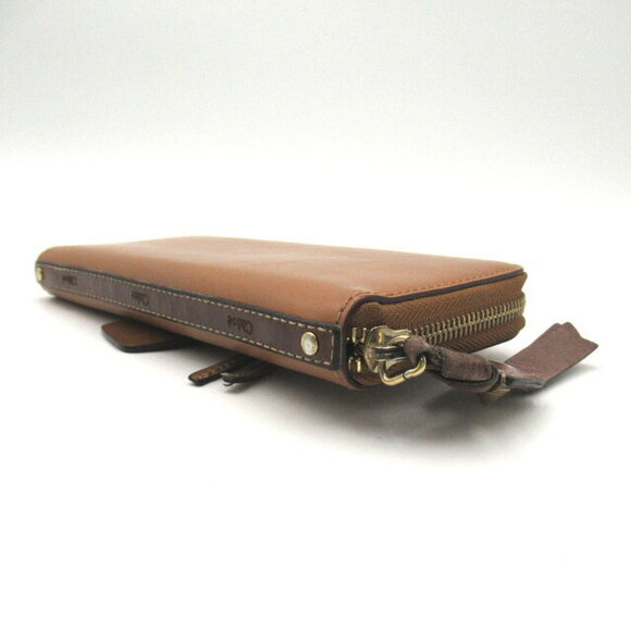 Chloe round long wallet brown leather Wallet - Picture 4 of 10